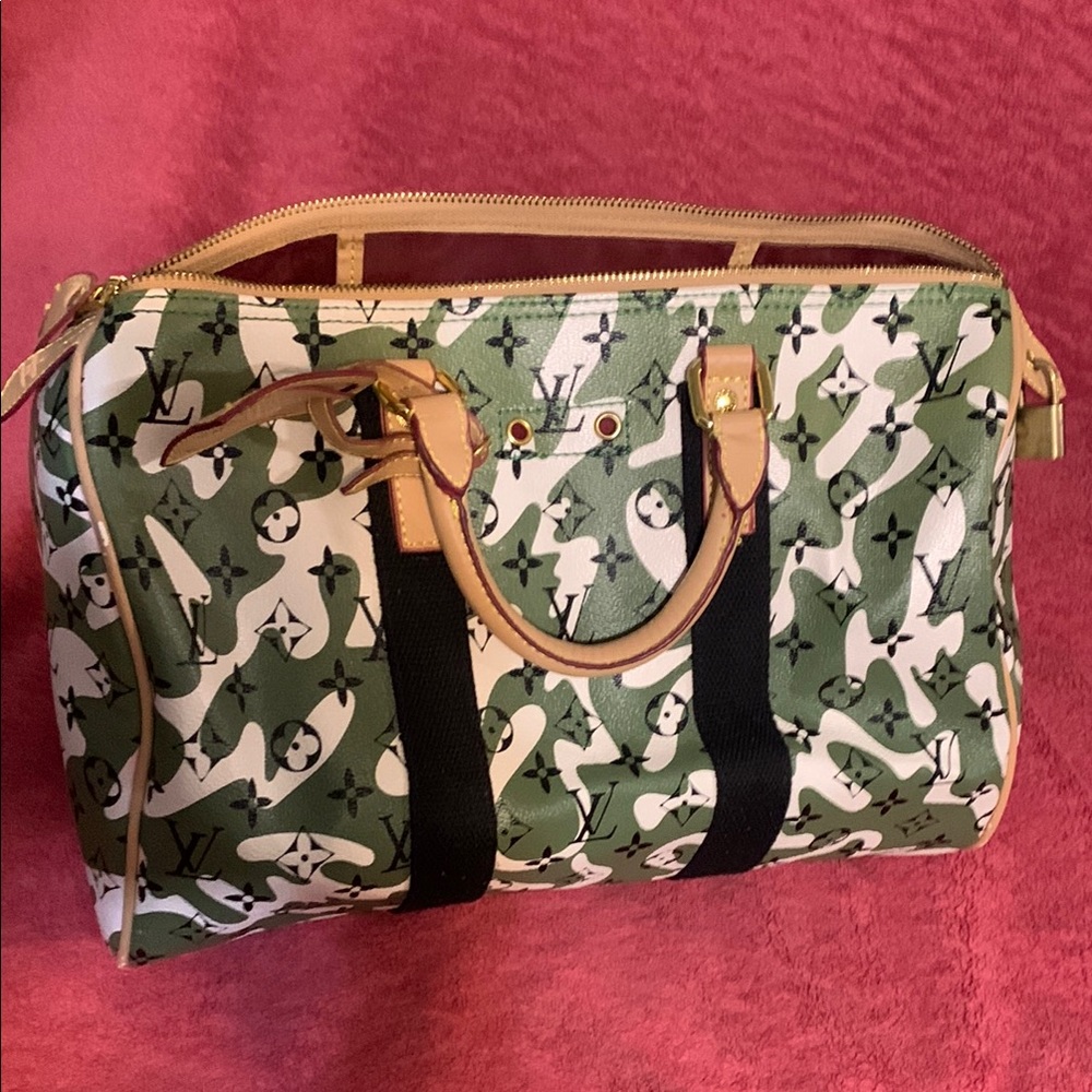 Louis Vuitton Green and Tan Women's Bag